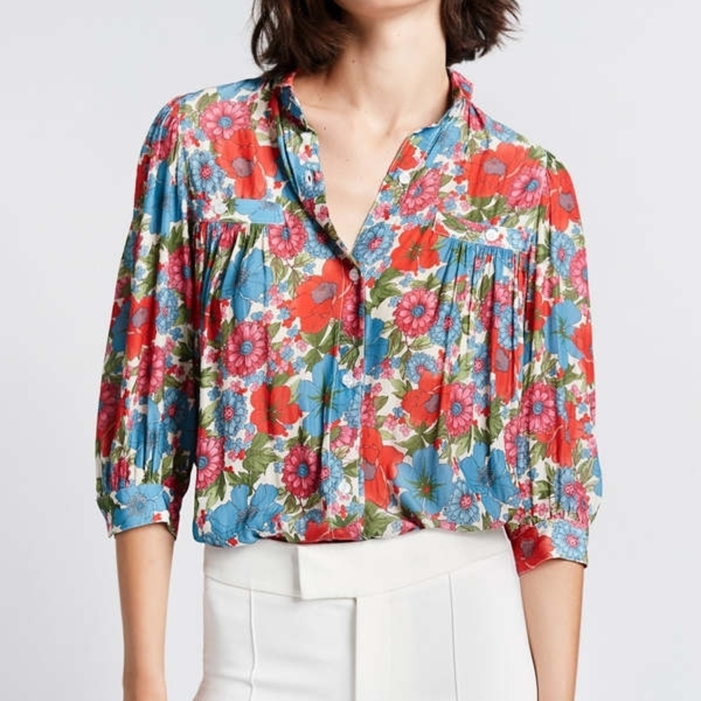 NWOT Smythe Multicolor Floral Blouse